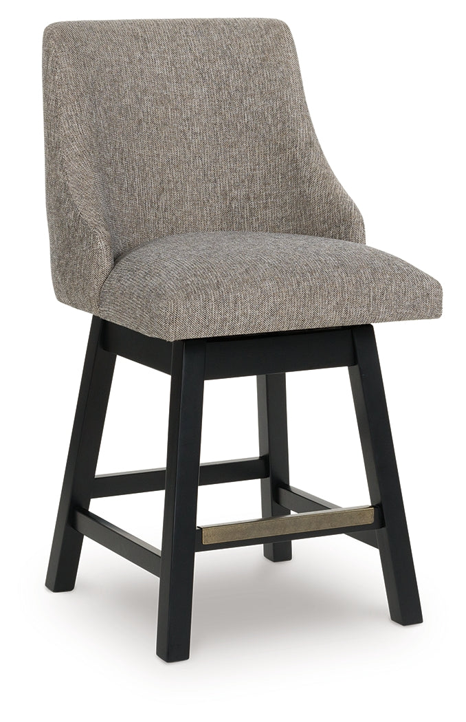 Neymorton Dark Grayish Brown Counter Height Barstool, Set of 2 by ASHLEY FURNITURE at Eve Furniture