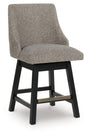 Neymorton Dark Grayish Brown Counter Height Barstool, Set of 2 by ASHLEY FURNITURE at Eve Furniture