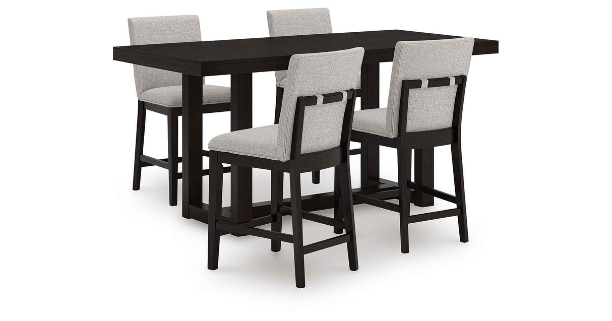 Neymorton Dark Grayish Brown Counter Height Set by Ashley at Eve Furniture