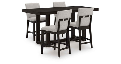 Neymorton Dark Grayish Brown Counter Height Set by Ashley at Eve Furniture