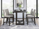Neymorton Dark Grayish Brown Counter Height Set by Ashley at Eve Furniture