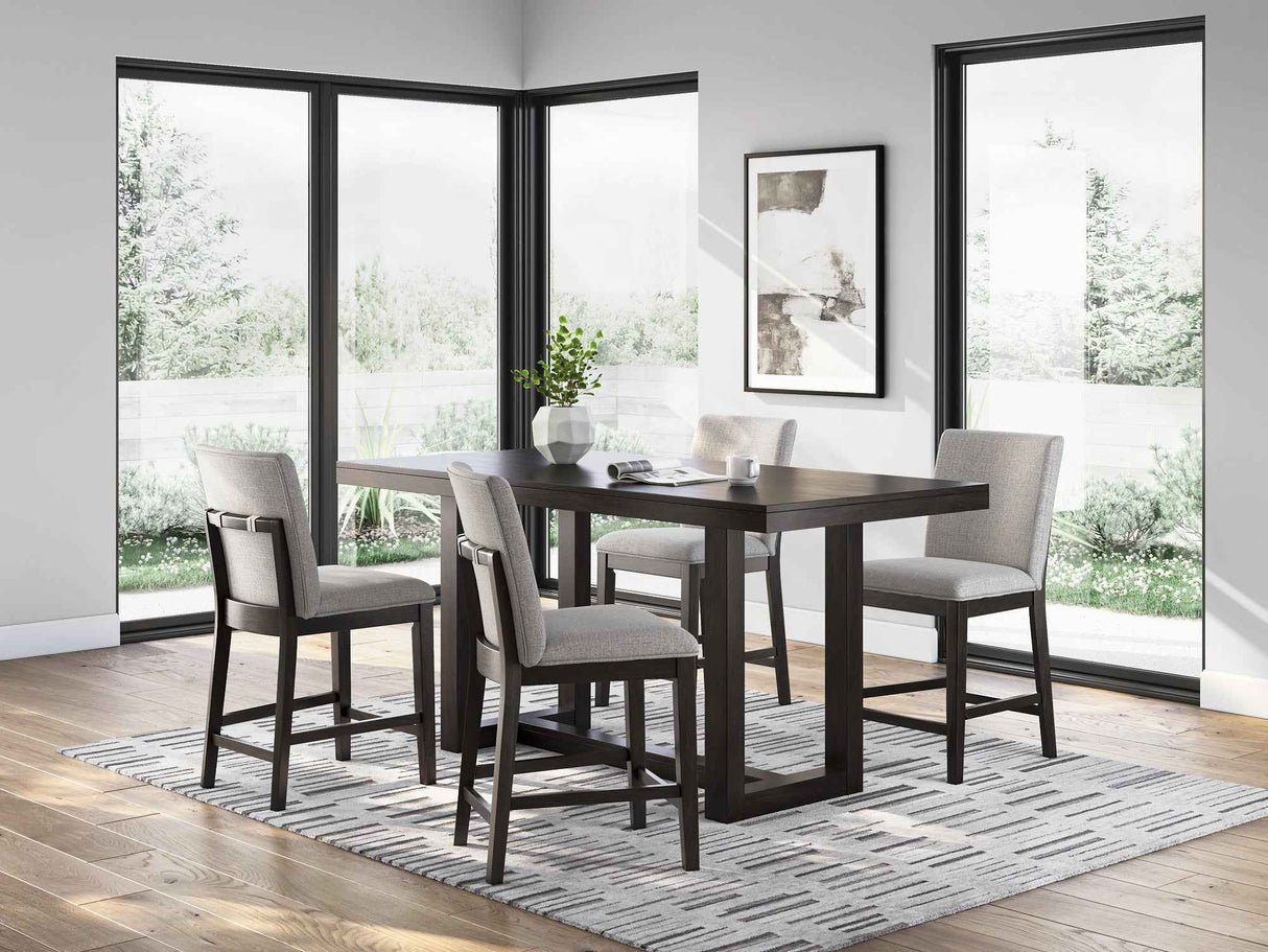 Neymorton Dark Grayish Brown Counter Height Set by Ashley at Eve Furniture