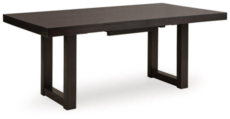 Neymorton Dark Grayish Brown Dining Extension Table by Ashley at Eve Furniture