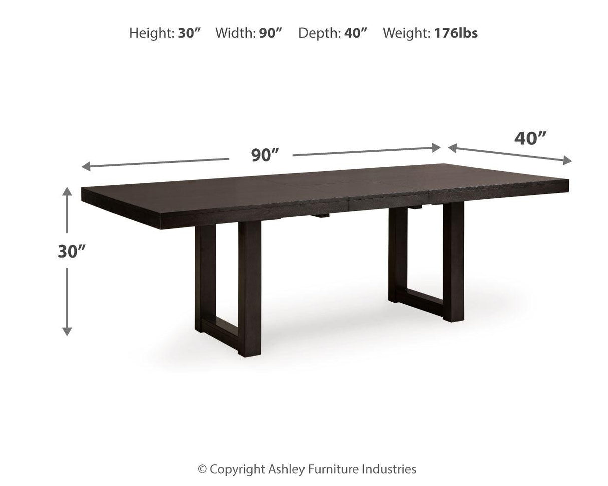 Neymorton Dark Grayish Brown Dining Table and 10 Chairs by Ashley at Eve Furniture