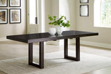 Neymorton Dark Grayish Brown Dining Table and 10 Chairs by Ashley at Eve Furniture