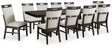 Neymorton Dark Grayish Brown Dining Table and 10 Chairs by Ashley at Eve Furniture