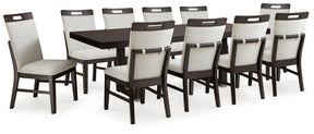 Neymorton Dark Grayish Brown Dining Table and 10 Chairs by Ashley at Eve Furniture