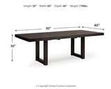 Neymorton Dark Grayish Brown Dining Table and 8 Chairs by Ashley at Eve Furniture