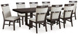 Neymorton Dark Grayish Brown Dining Table and 8 Chairs by Ashley at Eve Furniture