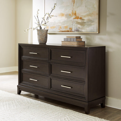 Neymorton Dark Grayish Brown Dresser by Ashley at Eve Furniture