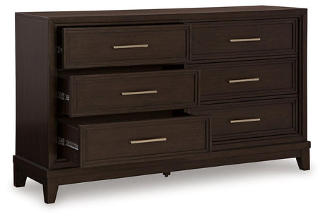 Neymorton Dark Grayish Brown Dresser by Ashley at Eve Furniture