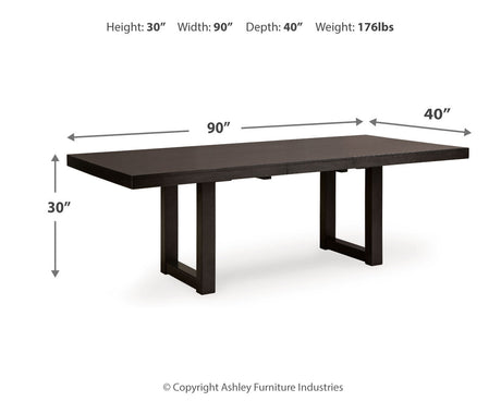 Neymorton Dark Grayish Brown Extendable Dining Room Set by Ashley at Eve Furniture