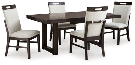 Neymorton Dark Grayish Brown Extendable Dining Room Set by Ashley at Eve Furniture