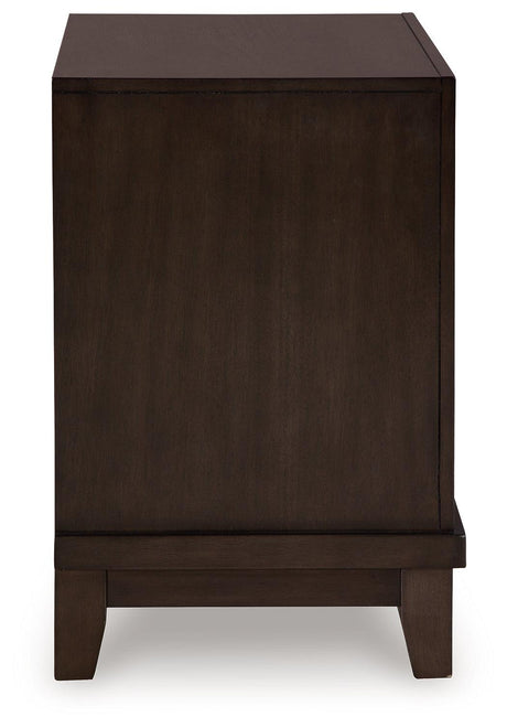 Neymorton Dark Grayish Brown Nightstand by Ashley at Eve Furniture