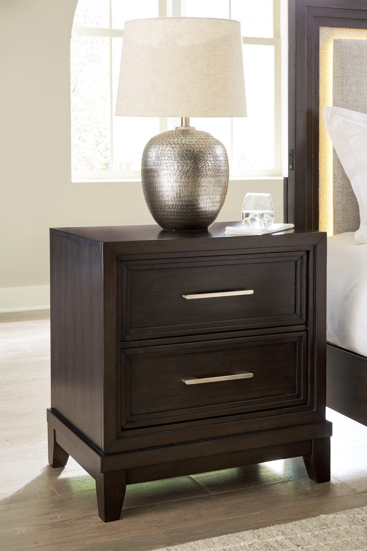 Neymorton Dark Grayish Brown Nightstand by Ashley at Eve Furniture