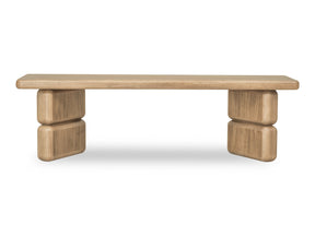 Nia Acacia Wood Dining Bench in Lioness by Modus Furniture at Eve Furniture