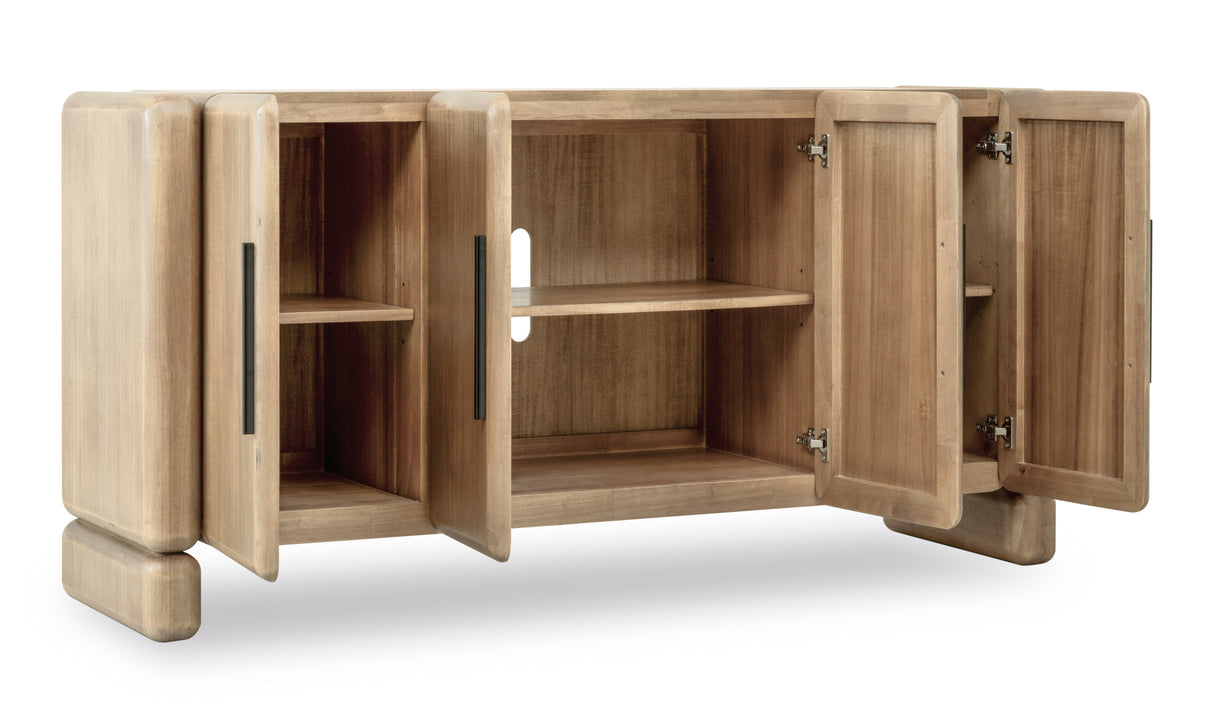 Nia Four Door Acacia Wood Sideboard in Lioness by Modus Furniture at Eve Furniture