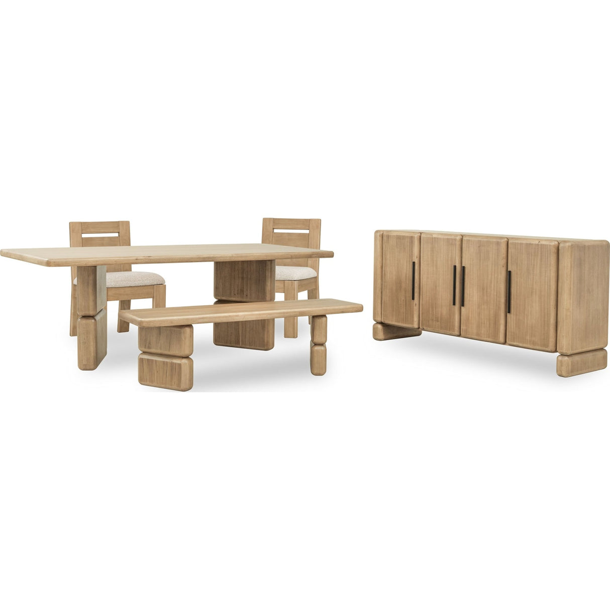 Nia Rectangular Acacia Wood Dining Table in Lioness by Modus Furniture at Eve Furniture