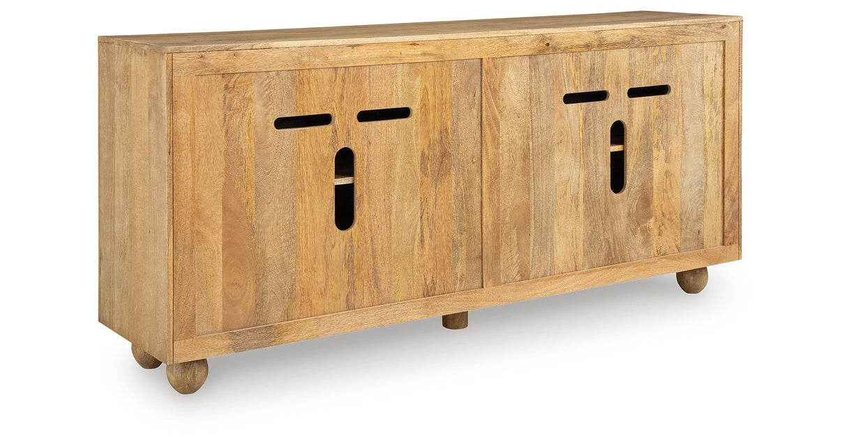 Niam Light Antique Beige Accent Cabinet by ASHLEY FURNITURE at Eve Furniture