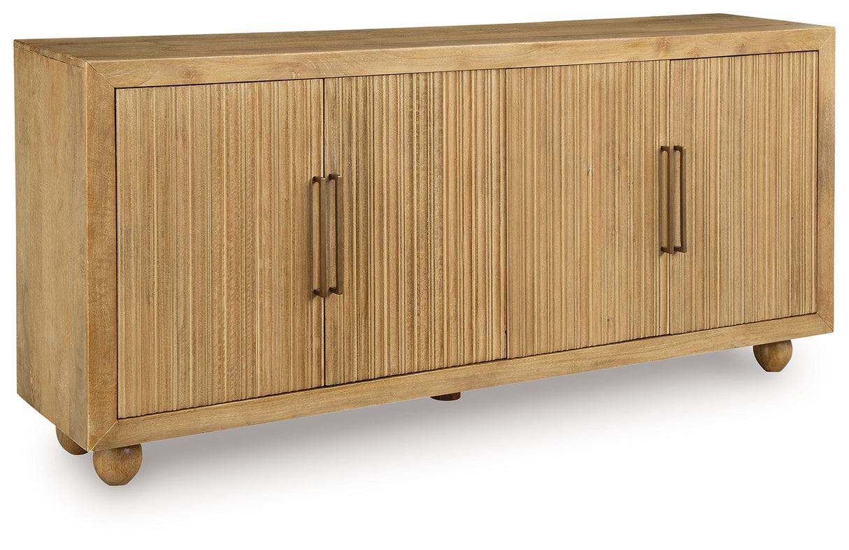 Niam Light Antique Beige Accent Cabinet by ASHLEY FURNITURE at Eve Furniture