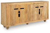Niam Light Antique Beige Accent Cabinet by ASHLEY FURNITURE at Eve Furniture