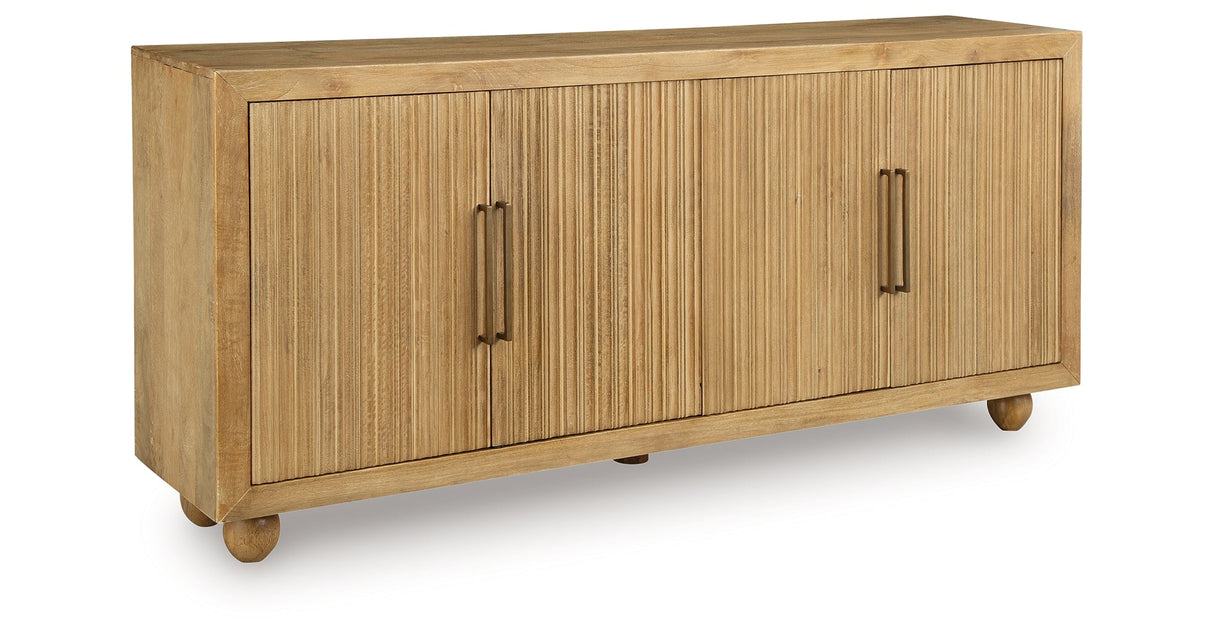 Niam Light Antique Beige Accent Cabinet by ASHLEY FURNITURE at Eve Furniture
