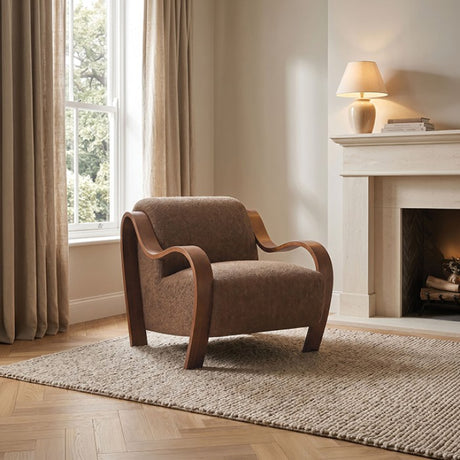 Niari Caramel Brown / Walnut Accent Chair by Furniture of America at Eve Furniture
