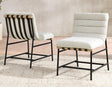 Nicco 20″ Side Chair, Eggshell Polyester Fabric by Steve Silver at Eve Furniture