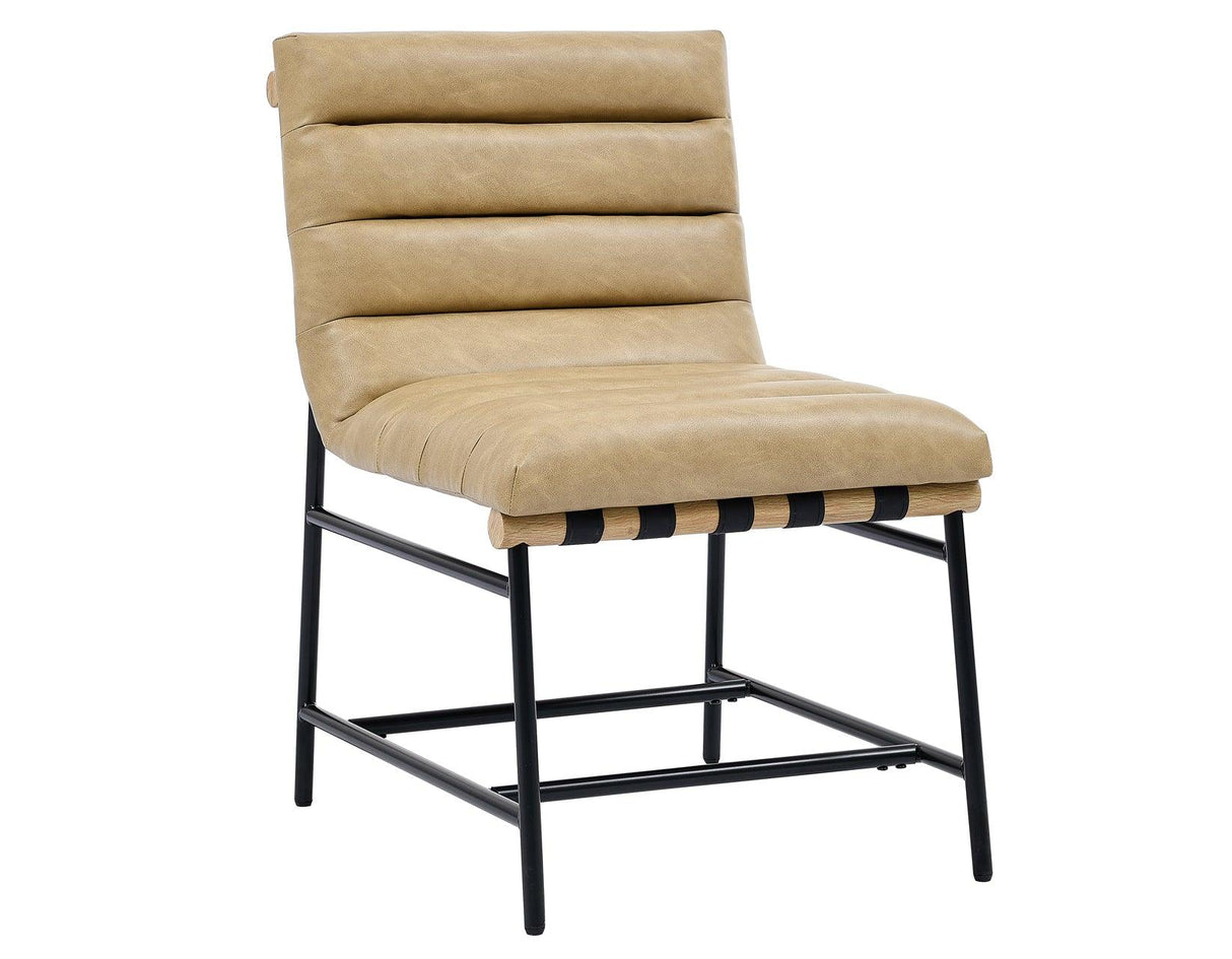 Nicco 20″ Side Chair, Sand Vegan Leather Fabric by Steve Silver at Eve Furniture