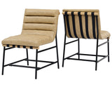Nicco 20″ Side Chair, Sand Vegan Leather Fabric by Steve Silver at Eve Furniture