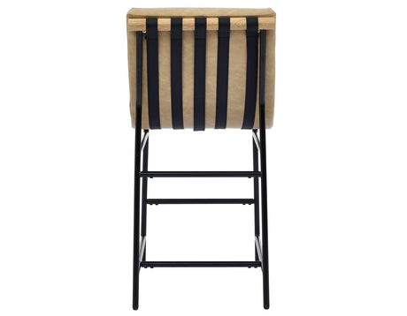 Nicco 24″ Counter Stool, Sand Vegan Leather Set of 2 by Steve Silver at Eve Furniture