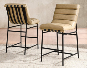 Nicco 24″ Counter Stool, Sand Vegan Leather Set of 2 by Steve Silver at Eve Furniture