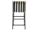 Nicco 24-inch Eggshell Polyester Fabric Counter Stool with Black Iron Base