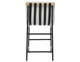 Nicco 24-inch Eggshell Polyester Fabric Counter Stool with Black Iron Base by Steve Silver at Eve Furniture