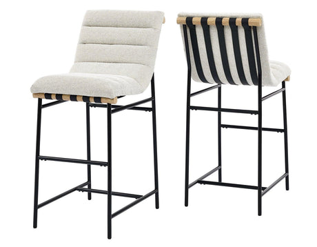 Nicco 30-inch Bar Chair, Eggshell Polyester Fabric by Steve Silver at Eve Furniture