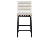 Nicco 30-inch Bar Chair, Eggshell Polyester Fabric by Steve Silver at Eve Furniture