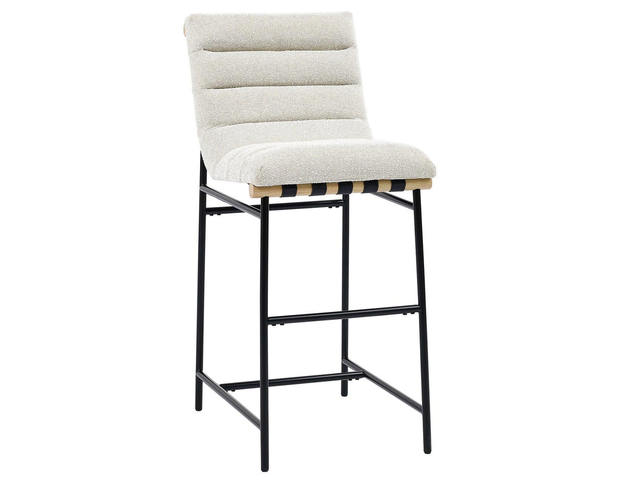 Nicco 30-inch Bar Chair, Eggshell Polyester Fabric by Steve Silver at Eve Furniture