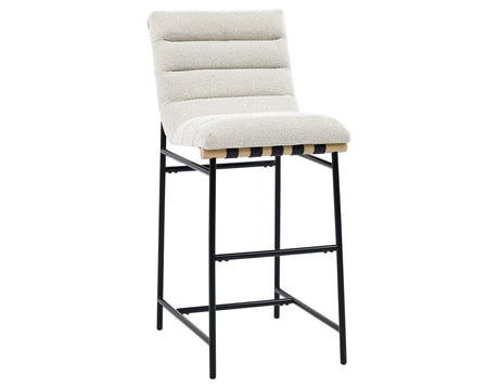 Nicco 30-inch Bar Chair, Eggshell Polyester Fabric by Steve Silver at Eve Furniture
