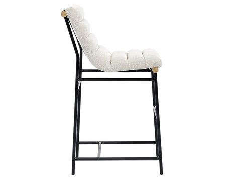 Nicco 30-inch Bar Chair, Eggshell Polyester Fabric by Steve Silver at Eve Furniture