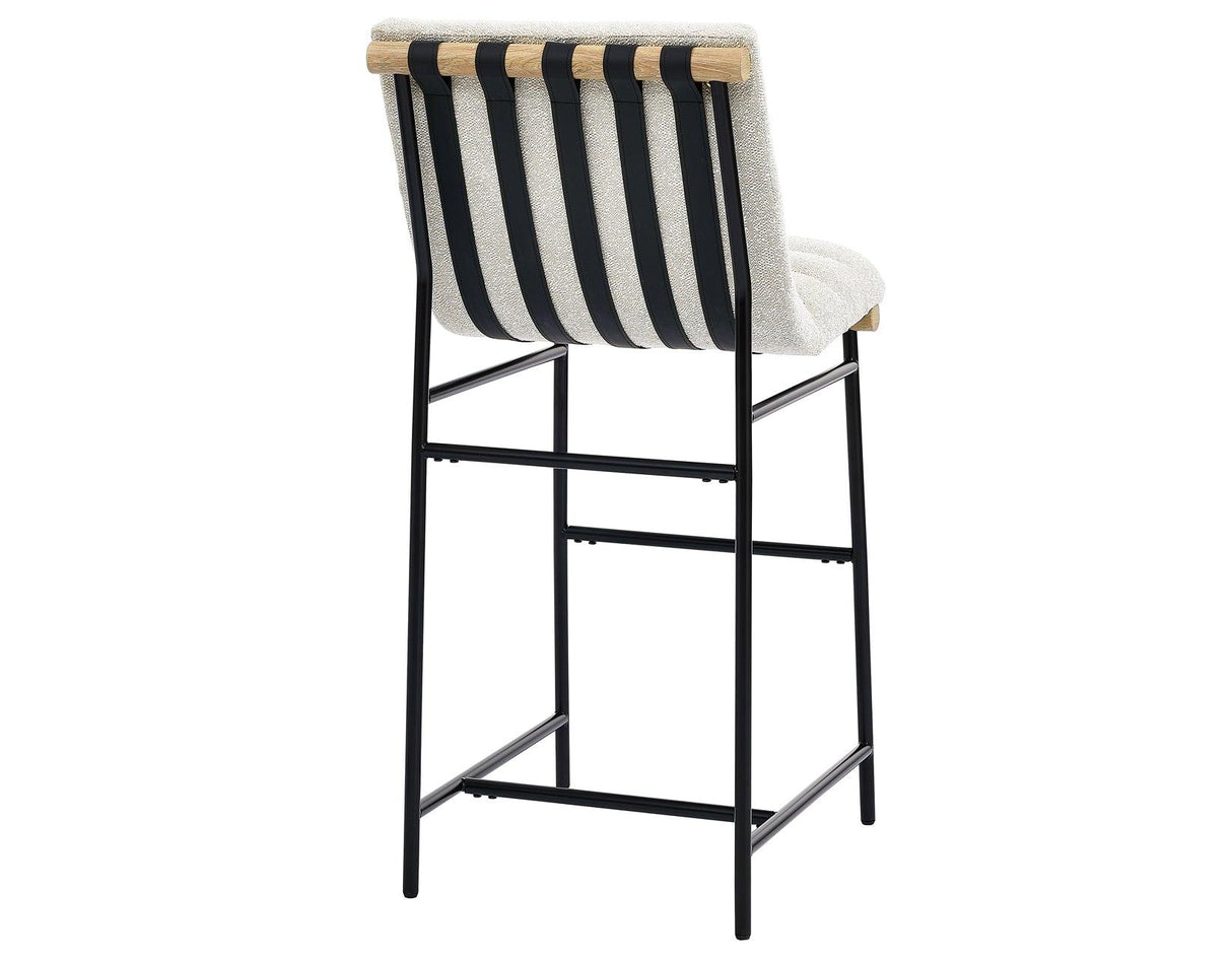 Nicco 30-inch Bar Chair, Eggshell Polyester Fabric by Steve Silver at Eve Furniture