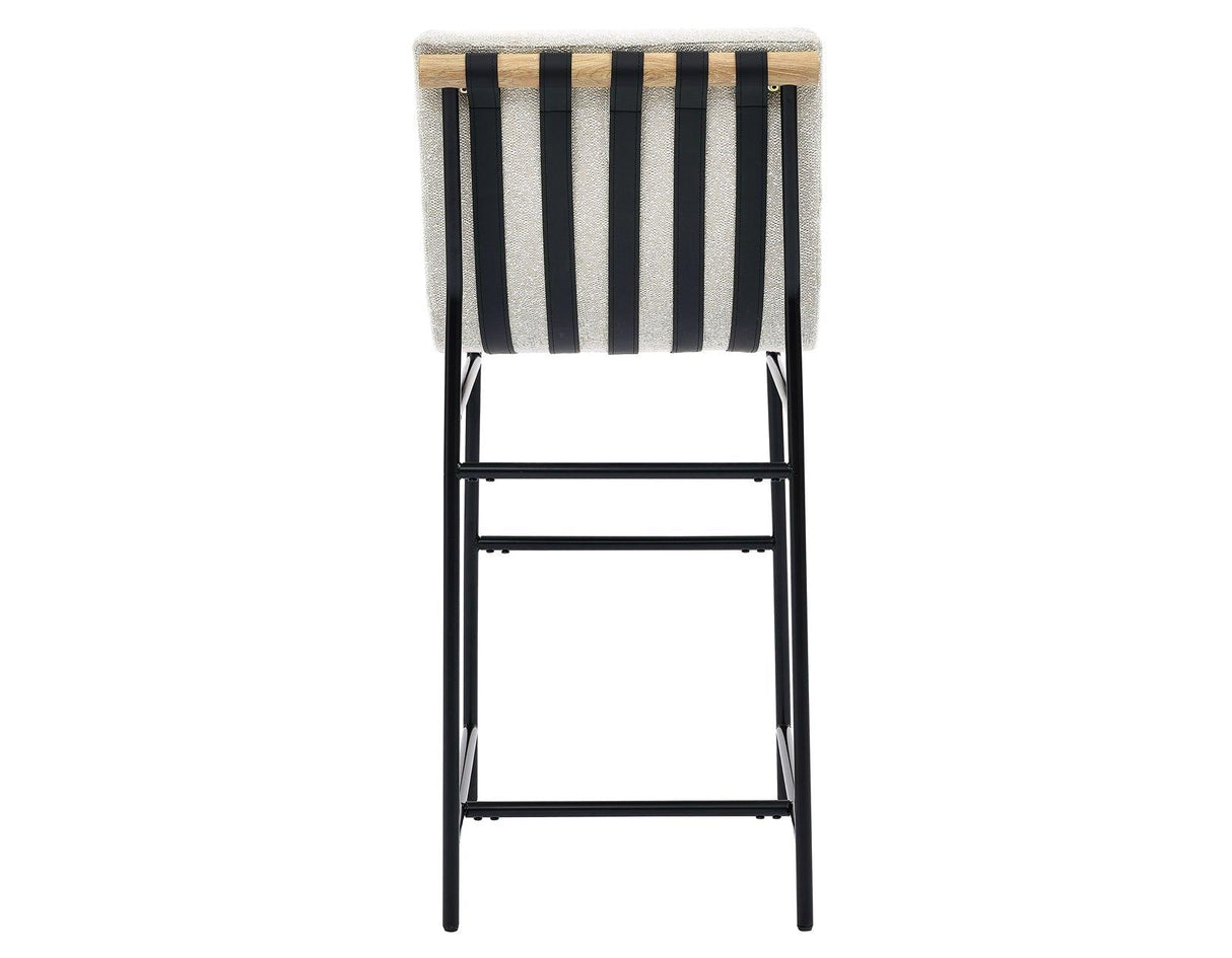 Nicco 30-inch Bar Chair, Eggshell Polyester Fabric by Steve Silver at Eve Furniture