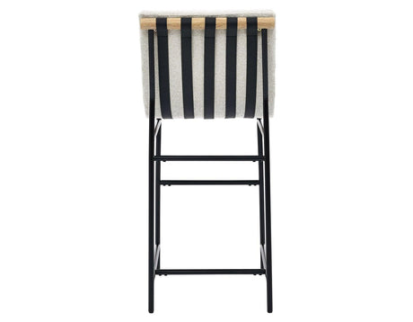 Nicco 30-inch Bar Chair, Eggshell Polyester Fabric by Steve Silver at Eve Furniture