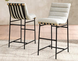 Nicco 30-inch Bar Chair, Eggshell Polyester Fabric by Steve Silver at Eve Furniture