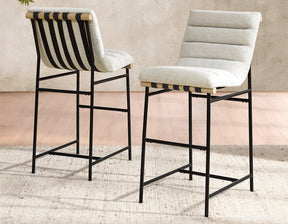 Nicco 30-inch Bar Chair, Eggshell Polyester Fabric by Steve Silver at Eve Furniture