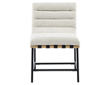 Nicco 20″ Side Chair, Eggshell Polyester Fabric by Steve Silver at Eve Furniture