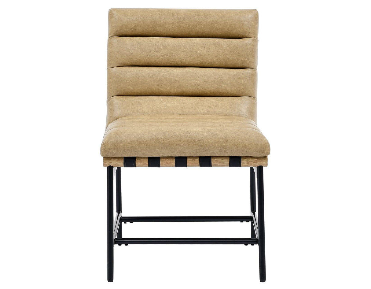 Nicco 20″ Side Chair, Sand Vegan Leather Fabric by Steve Silver at Eve Furniture