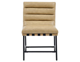 Nicco 20″ Side Chair, Sand Vegan Leather Fabric by Steve Silver at Eve Furniture
