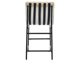 Nicco 24-inch Eggshell Polyester Fabric Counter Stool with Black Iron Base by Steve Silver at Eve Furniture