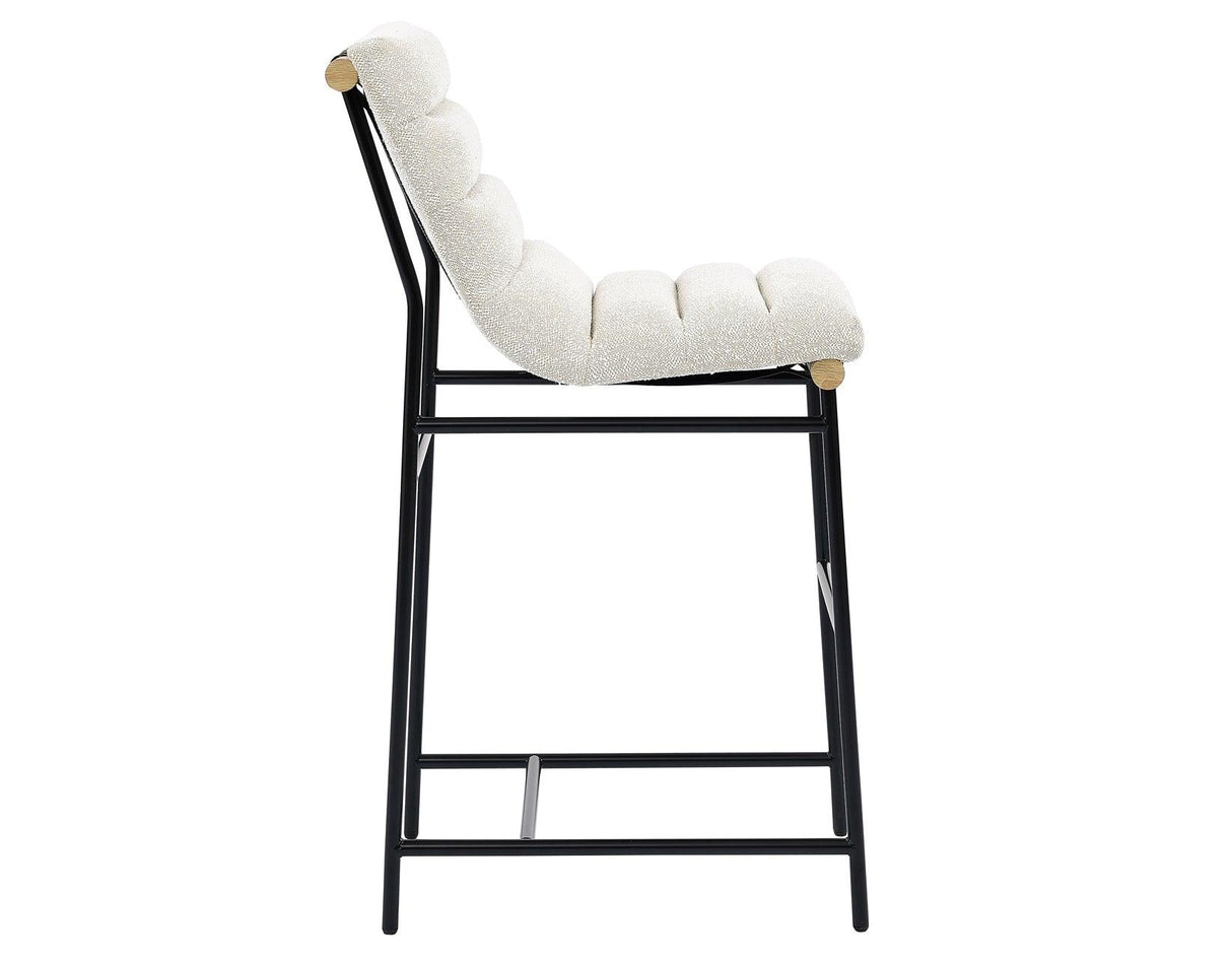 Nicco 30-inch Bar Chair, Eggshell Polyester Fabric by Steve Silver at Eve Furniture