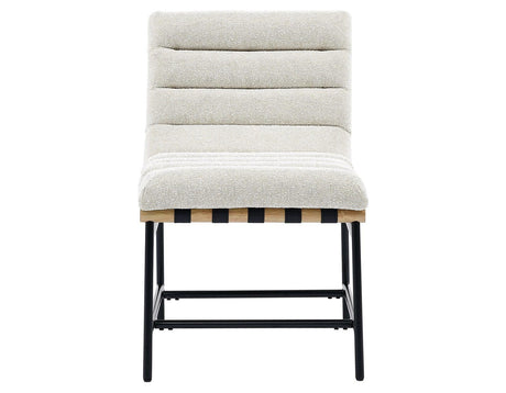 Nicco Side Chair Bucket Seat, Eggshell Fabric by Steve Silver at Eve Furniture